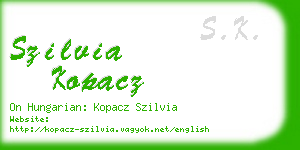 szilvia kopacz business card